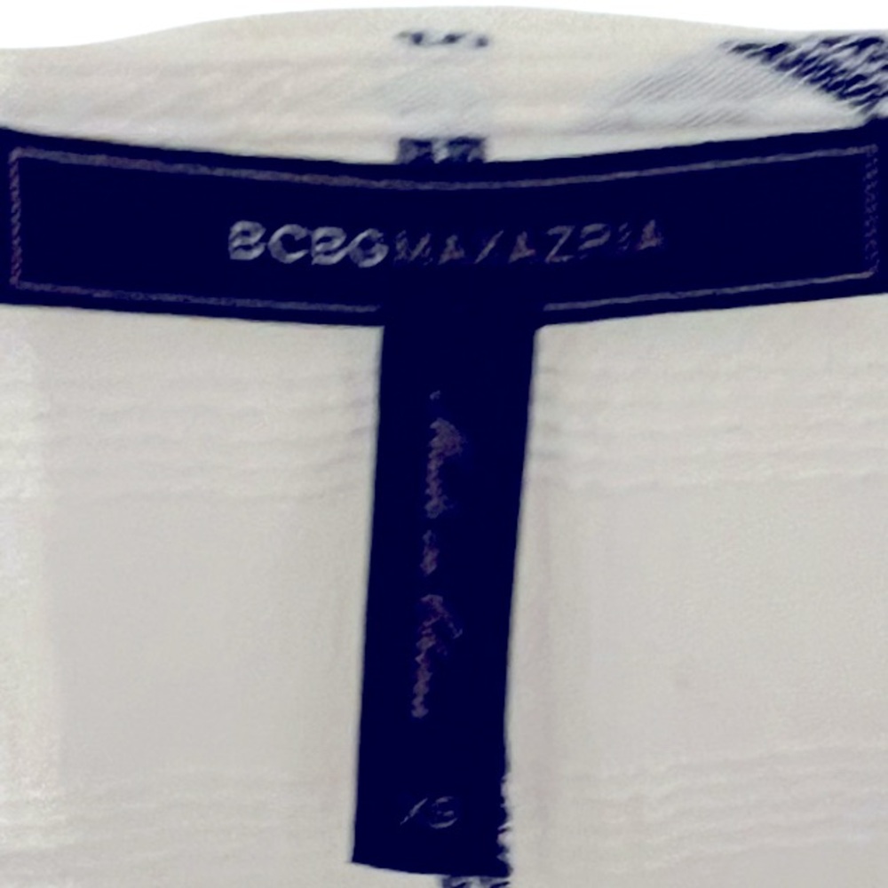 BCBGMAXAZRIA Striped Cotton Ruffle Sleeve
Tunic Dress - White/Navy - Size XS - Picture 6 of 6